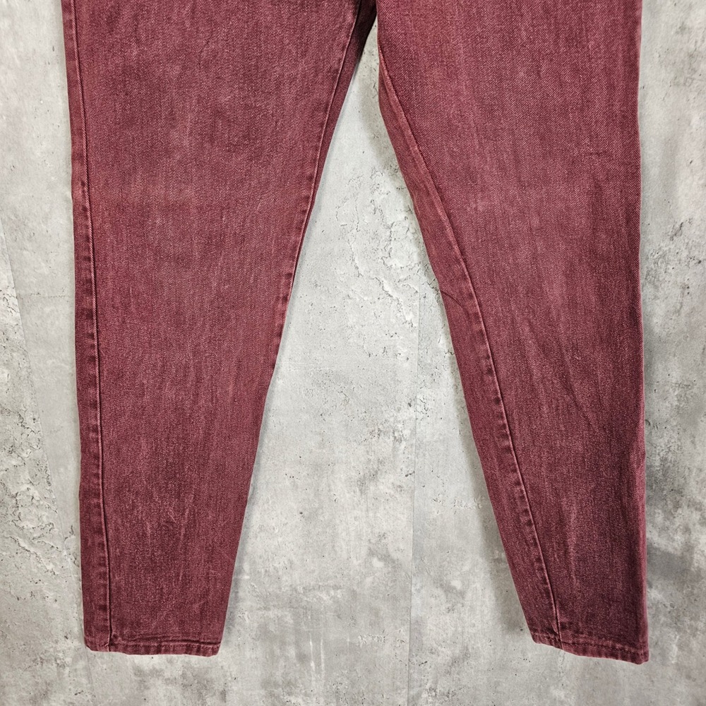 Vintage 90s GSAF High Waist Mom Jeans Burgundy Red Tapered Leg Denim Mexico Sz 6 - Picture 5 of 14